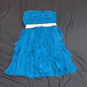 Teeze Me Blue Strapless Kids Formal Dress